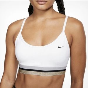Nike Icon Clash Sport Bra Gold Accent Criss Cross Back Medium